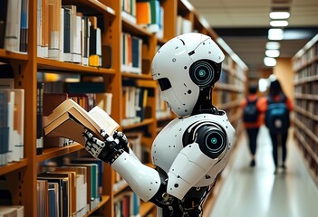Fototapeta premium robot library 