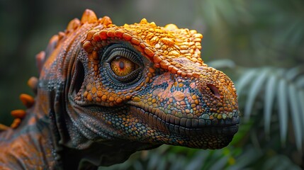 Close-Up Portrait of a Prehistoric Reptile