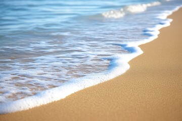 Serene Beach Scene with Vibrant Bikinis and Crystal Clear Water Under a Bright Blue Sky