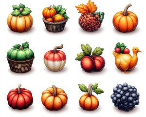 Vibrant Thanksgiving Decor Collection Featuring Festive Colors and Seasonal Elements for Celebrations