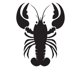 Lobster Silhouette Vector, Shrimp silhouette, Fish vector