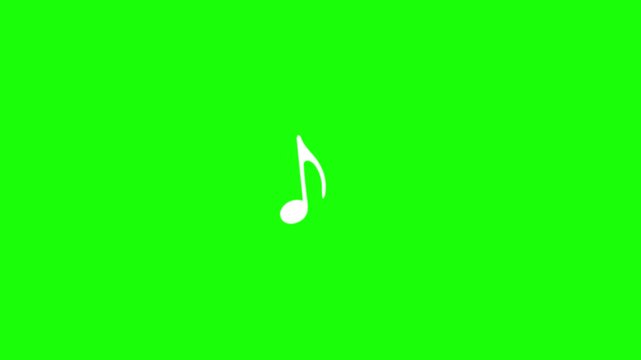 note music animated icon symbol note music do re mi fa sol la si do green screen 4k looping