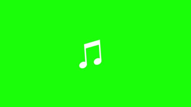 note music animated icon symbol note music do re mi fa sol la si do green screen 4k looping