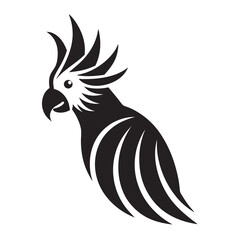 Cockatoo bird head silhouette vector illustration