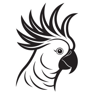 recommend clip art: Cockatoo bird head silhouette vector illustration