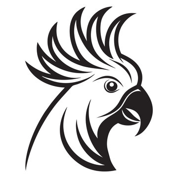 recommend clip art: Cockatoo bird head silhouette vector illustration