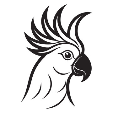 recommend clip art: Cockatoo bird head silhouette vector illustration