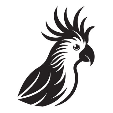 recommend clip art: Cockatoo bird head silhouette vector illustration