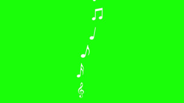 note music animated icon symbol note music do re mi fa sol la si do green screen 4k looping