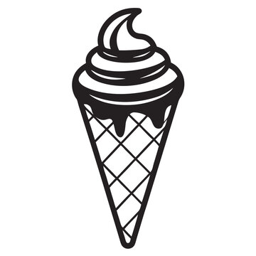 recommend clip art: Cone ice cream silhouette vector illustration
