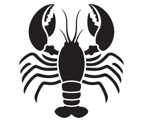 Obraz premium Lobster Silhouette Vector, Shrimp silhouette, Fish vector