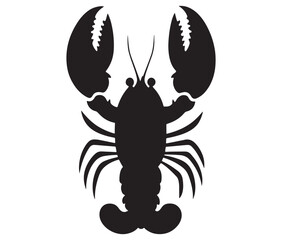 Lobster Silhouette Vector, Shrimp silhouette, Fish vector