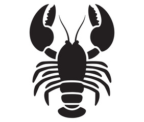 Lobster Silhouette Vector, Shrimp silhouette, Fish vector