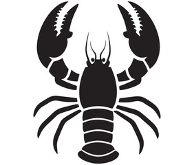 Lobster Silhouette Vector, Shrimp silhouette, Fish vector