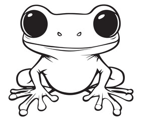 Tom jerry style frog cartoon, Outline frog, Frog colouring page for kids