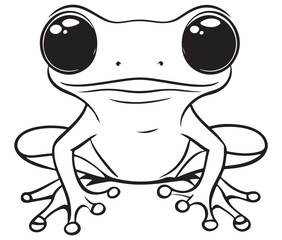 Tom jerry style frog cartoon, Outline frog, Frog colouring page for kids
