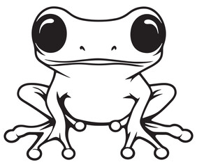 Tom jerry style frog cartoon, Outline frog, Frog colouring page for kids