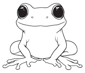 Tom jerry style frog cartoon, Outline frog, Frog colouring page for kids