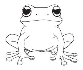 Tom jerry style frog cartoon, Outline frog, Frog colouring page for kids
