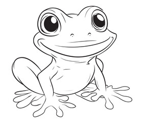 Tom jerry style frog cartoon, Outline frog, Frog colouring page for kids