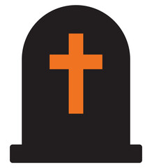 Tombstone flat icon vector for Halloween event celebration isolated on white background.