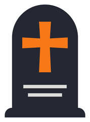 Obraz premium Flat icon of tombstone isolated on white background.