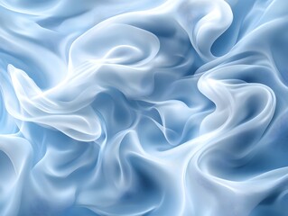 Obraz premium A soft, flowing fabric in light blue shades, creating a serene and airy texture, perfect for conveying elegance and tranquility.