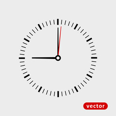 Classic and simple clock icon vector 