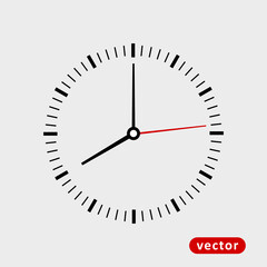 Classic and simple clock icon vector 