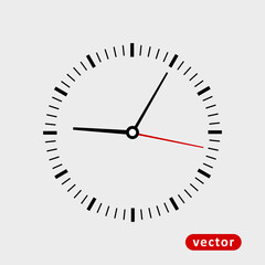 Classic and simple clock icon vector 