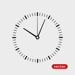 Classic and simple clock icon vector 