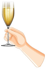 Hand Holding Champagne Glass