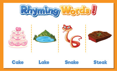 Rhyming Words Illustration