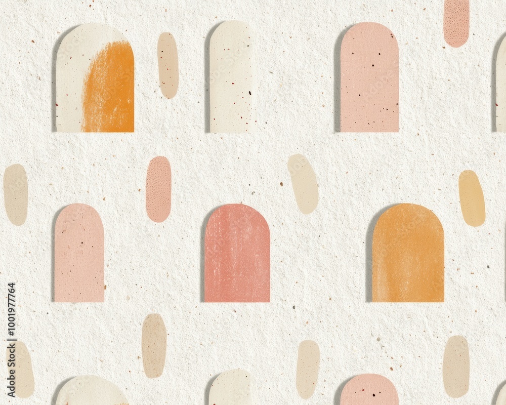 Poster abstract festive collage art with pastel patterns and textures in nostalgic surreal style