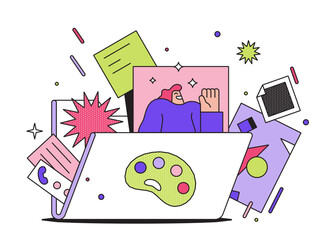 Designer's portfolio with creative work