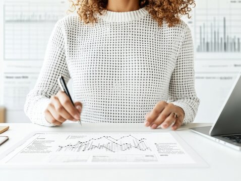 Confident Business Leader Presenting Data in Modern Office Setting