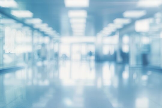 Abstract blurred hospital hallway