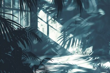 Palm tree shadows on wall
