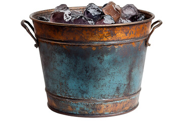 a bucket full of ice. 