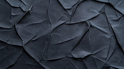 Obraz premium Crumpled Black Paper Texture Background Abstract Grunge Design