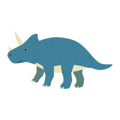 Triceratops, Dinosaur icon, cute cartoon illustration.