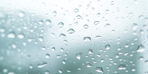 Macro Shot of Water Droplets on Glass Surface