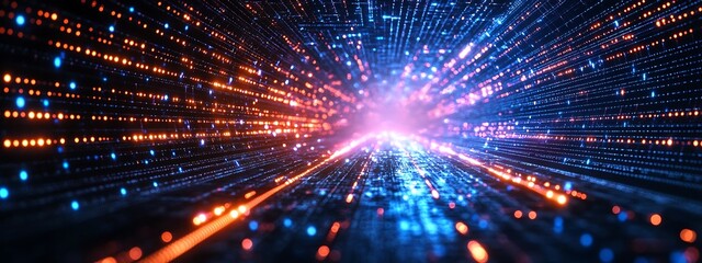 Obraz premium Abstract digital data background. Art can be used in the description of network abilities, technological processes, digital storages, science, education, etc. 
