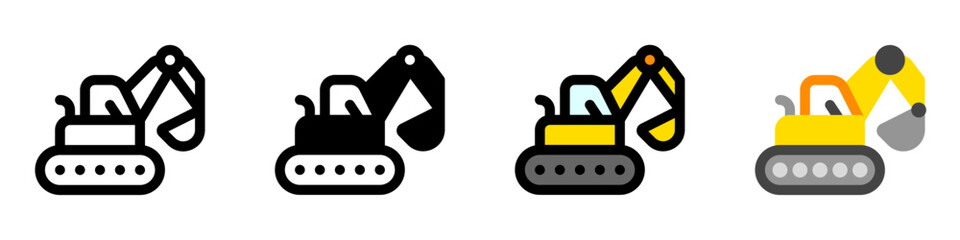 Editable excavator, tractor, machine, digger, loader vector icon. Construction, tools, industry. Part of a big icon set family. Perfect for web and app interfaces, presentations, infographics, etc