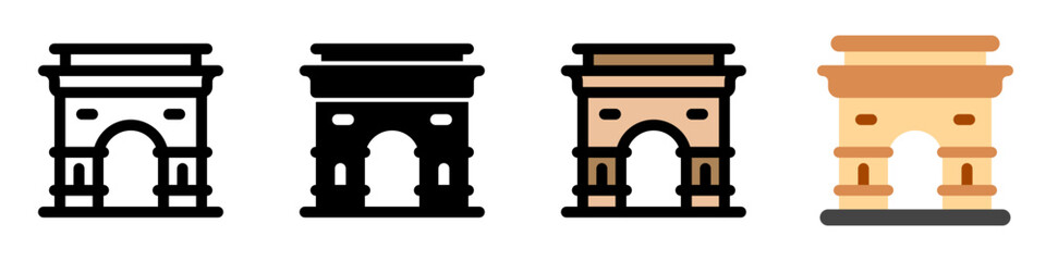 Editable gate, city, town, tunnel vector icon. Landmark, monument, building, architecture. Part of a big icon set family. Perfect for web and app interfaces, presentations, infographics, etc