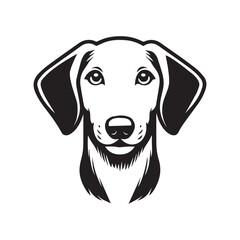 Ibizan Hound Dog Face Clipart Design - Dog Face Logo - Ibizan Hound Vector illustration in black and white
