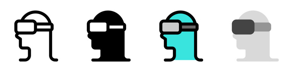 Editable VR goggles, virtual reality vector icon. AI technology, artificial intelligence, computer. Part of a big icon set family. Perfect for web and app interfaces, presentations, infographics, etc