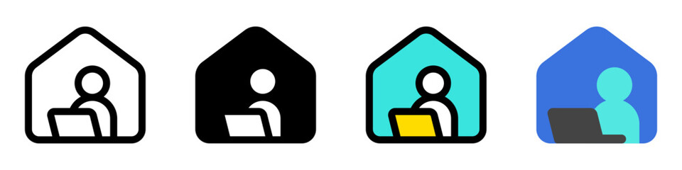 Editable remote working, online, freelance, laptop, home, employee vector icon. Job, profession. Part of a big icon set family. Perfect for web and app interfaces, presentations, infographics, etc
