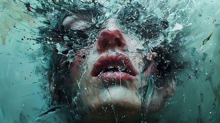 Fototapeta premium Abstract Portrait: A Dreamlike Expression