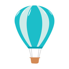 Naklejka premium Vector Hot Air Balloon Flat Design Illustration
